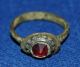 Medieval Ring With Red Glass Stone - Uk Detecting Find - Circa 1400 Ad British photo 2