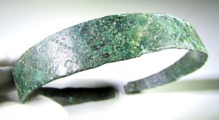 C 900 Ad - Rare Viking Period Bronze Decorated Bracelet - - Mn68 photo