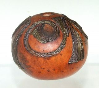 Old Zulu Wirework Snuff Gourd photo