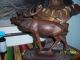 Vintage Walnut Black Forest Elkfull Body Carving Rutting Baying Lonely Good Carved Figures photo 1
