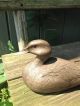 Vintage Half Size Hand Carved Relief Wood Wooden Duck Decoy Folk Art Carving Primitives photo 4