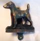 Antique Smooth Haired Terrier Dog Solid Brass Figural Doorknocker England Door Bells & Knockers photo 1