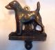 Antique Smooth Haired Terrier Dog Solid Brass Figural Doorknocker England Door Bells & Knockers photo 6
