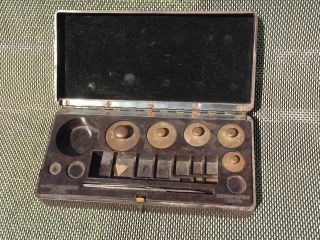 Antique Griffin & Tatlock London Bakelite Cased Brass Weights - Microid Metric photo
