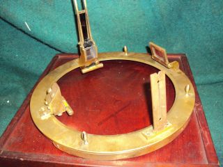 Antique Prismatic Compass Ring Survey Tool Circumferentor Brass In Case photo