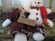 Primitive Doll Snowman Teddy Bear Winter Debbiesfromtheheart Primitives photo 2