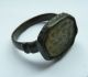 Post - Medieval Bronze Seal - Ring With Glass Insert.  (436) Viking photo 2