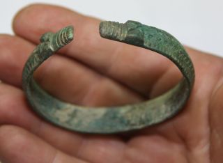 Viking Bronze Bracelet. ,  Dragon ' S Head. photo