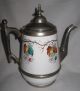 Antique Manning Bowman & Co.  Victorian Graniteware Enamelware Coffeepot 9 - 3/4 
