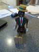 Old Folk Art Jointed Black Man Doll,  9.  5 