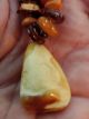 Antique Natural Baltic Cognac Egg Yolk Butterscotch Amber Pendant With Necklace Other Antiquities photo 9