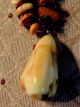 Antique Natural Baltic Cognac Egg Yolk Butterscotch Amber Pendant With Necklace Other Antiquities photo 7