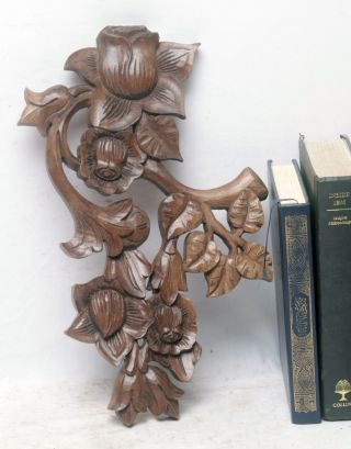 Elegant Old Wooden Carved Fragment For Re - Purpose Rose photo