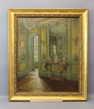 Antique James G Rosenberg Victorian Home Interior American O/c Oil Painting photo