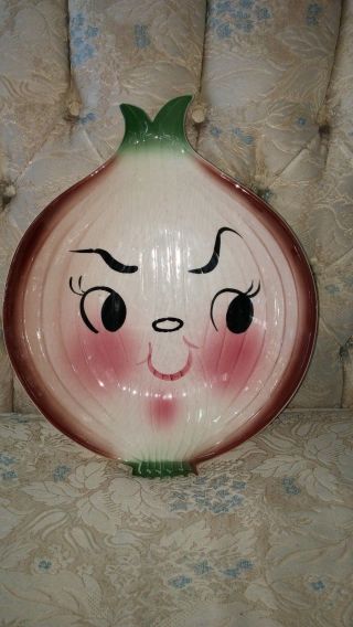 Rare Vintage Usa Mischievous Onion Face Plate/platter/dish/serving Tray Funny photo