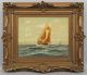 1911 Antique Richard De Ribcowsky Marine Sailing Ship Seascape Oil Painting Other Maritime Antiques photo 1