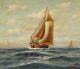1911 Antique Richard De Ribcowsky Marine Sailing Ship Seascape Oil Painting Other Maritime Antiques photo 2