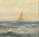 1911 Antique Richard De Ribcowsky Marine Sailing Ship Seascape Oil Painting Other Maritime Antiques photo 4