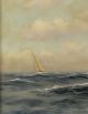 1911 Antique Richard De Ribcowsky Marine Sailing Ship Seascape Oil Painting Other Maritime Antiques photo 5