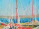 Well Listed American Artist Oil Painting Yachts In Wicklow Ireland Nr Other Maritime Antiques photo 7