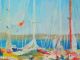 Well Listed American Artist Oil Painting Yachts In Wicklow Ireland Nr Other Maritime Antiques photo 8