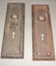 One Pair Old Antique Vintage Matching Door Knob Backplates Back Plates Door Plates & Backplates photo 2