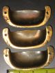 4 Antique Solid Brass/copper Cup Drawer Pulls Drawer Pulls photo 5