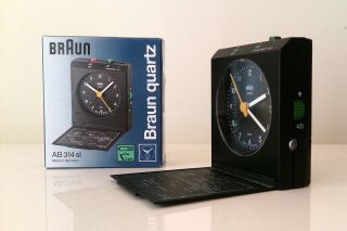 Vintage Braun Ab 314 Sl Travel Alarm Clock Dietrich Lubs Dieter Rams Box, photo