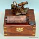 Solid Brass Sextant Brass Telescope With Wooden Box Nautical Astrolabe Gift Sextants photo 9