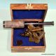 Solid Brass Sextant Brass Telescope With Wooden Box Nautical Astrolabe Gift Sextants photo 3