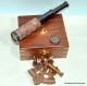 Solid Brass Sextant Brass Telescope With Wooden Box Nautical Astrolabe Gift Sextants photo 7