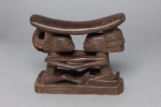 Luba Head Rest,  Congo,  Zambia,  African Tribal Arts,  African Sculpture photo