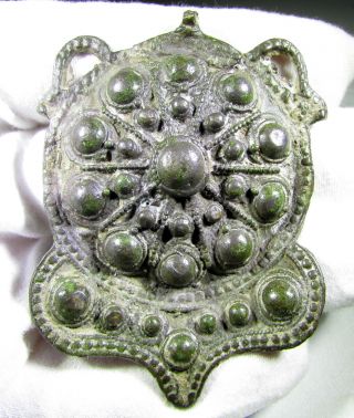 Late Medieval Bronze Floral Pendant / Amulet - Wearable - Ab50 photo