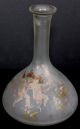 Early 1900 ' S Iridescent Hand Painted Angels Flowers Apothecary Bottle Art Vase Bottles & Jars photo 3