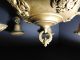 1920 ' S Antique Art Deco Brass 5 Light Bare Bulb Chandelier Ceiling Fixture Lamp Chandeliers, Fixtures, Sconces photo 2