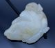 Very Fine 18/19thc Chinese Qing Pure White Hetian Jade Twin Fish Toggle Pendant Vases photo 2