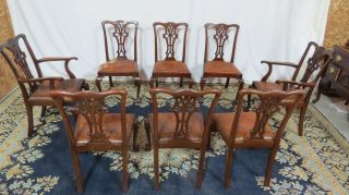 Chippendale Dining Room Chairs Mahogany Claw Foot Vintage Eight photo