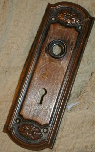 Victorian Door Knob Back Plate.  Refinished Hardware.  2 - 199 photo