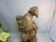 Vtg Hand Carved Wood Figurine.  Sculpture Of An Old Man.  The Traveller Carved Figures photo 7