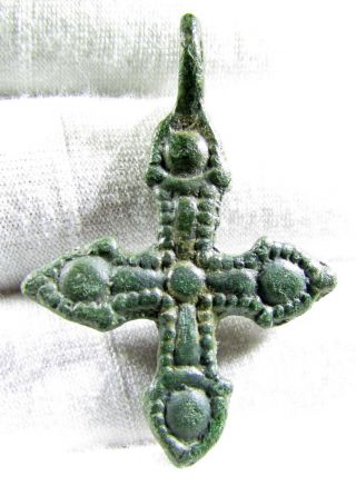Rare Medieval - Knights Templar Period - Bronze Cross Pendant - Wearable - Mn91 photo