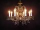 Antique Ornate French Brass & Crystal Pineapple 8 - Lite Chandelier Chandeliers, Fixtures, Sconces photo 11