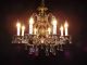 Antique Ornate French Brass & Crystal Pineapple 8 - Lite Chandelier Chandeliers, Fixtures, Sconces photo 1