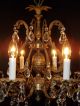 Antique Ornate French Brass & Crystal Pineapple 8 - Lite Chandelier Chandeliers, Fixtures, Sconces photo 2