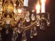 Antique Ornate French Brass & Crystal Pineapple 8 - Lite Chandelier Chandeliers, Fixtures, Sconces photo 5