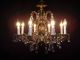 Antique Ornate French Brass & Crystal Pineapple 8 - Lite Chandelier Chandeliers, Fixtures, Sconces photo 7