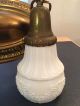 Antique Art Deco Victorian Brass 2 Light Chandelier With Ornate Milk Glass Shade Chandeliers, Fixtures, Sconces photo 1
