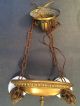 Antique Art Deco Victorian Brass 2 Light Chandelier With Ornate Milk Glass Shade Chandeliers, Fixtures, Sconces photo 3
