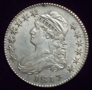 1817 Over 3 Bust Half Dollar Silver O - 101a Variety Rare Au Detailing Some Luster photo
