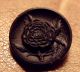 Large Victorian Figural Cloak Button Black Glass Black Rose One Inch Diameter Buttons photo 1