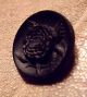 Large Victorian Figural Cloak Button Black Glass Black Rose One Inch Diameter Buttons photo 2